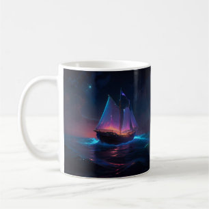 Fahrt unter einem strahlenden Mondlicht Kaffeetasse