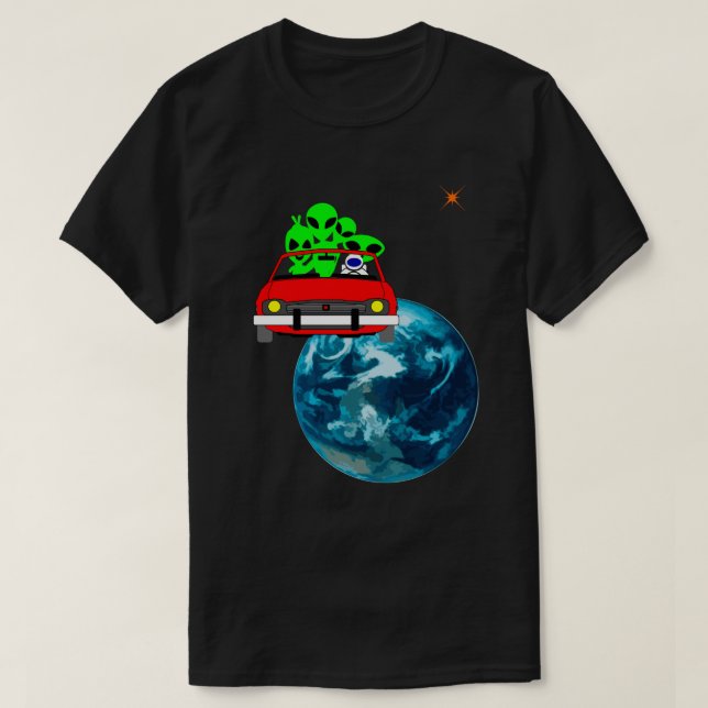 Fahrt zu Mars selfie komisch einzigartig T-Shirt (Design vorne)