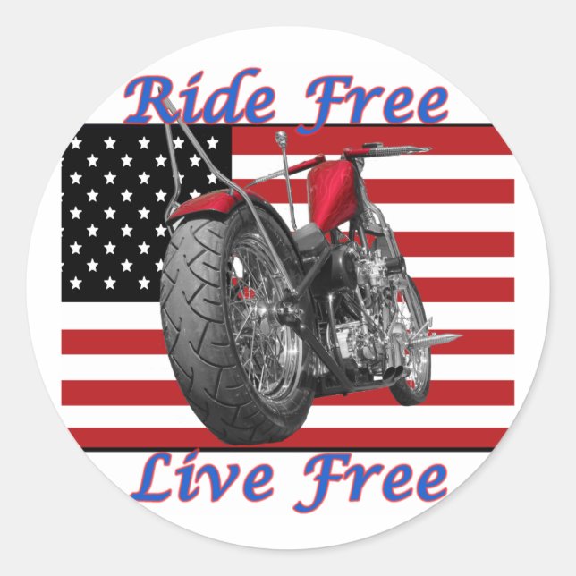 Fahrtfrei Live Free Runder Aufkleber (Vorderseite)