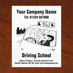 Fahrunterricht Fahren Cartoon Design der Schule Flyer