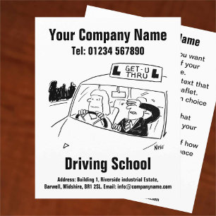 Fahrunterricht Fahren Cartoon Design Flye Flyer