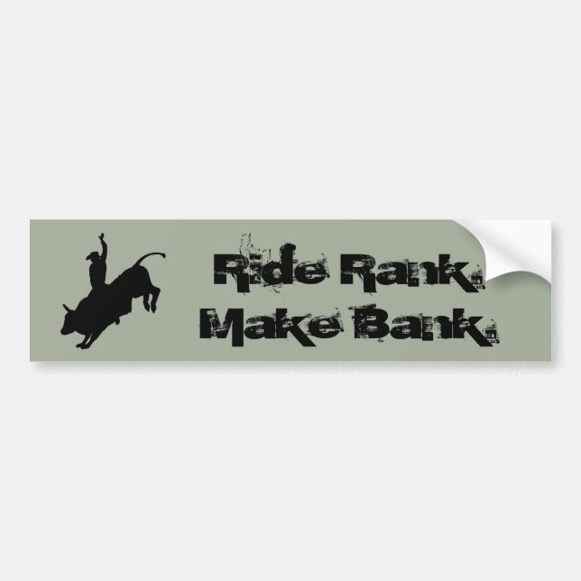 Fahrwiderlicher Stier-Reitrodeo-Cowboy oben Autoaufkleber (Vorne)
