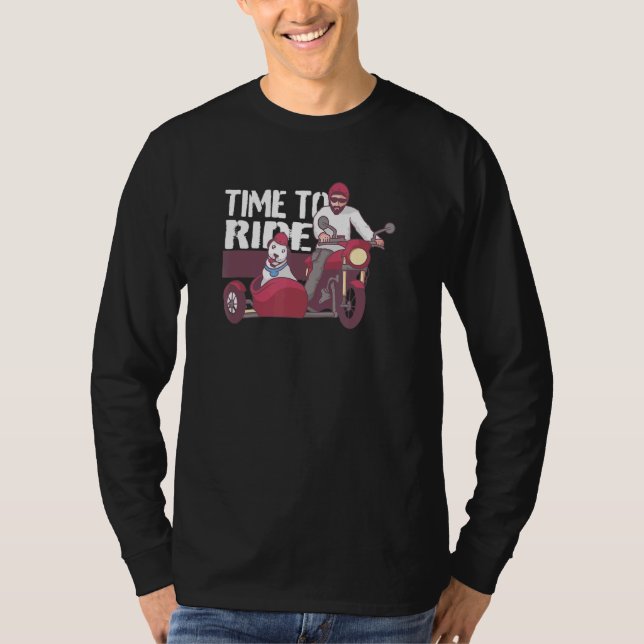 Fahrzeit für meinen Hund mit dem Motorrad T-Shirt (Vorderseite)