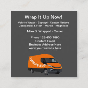 Fahrzeug-Auto-Wrap-Geschäftskarten Quadratische Visitenkarte