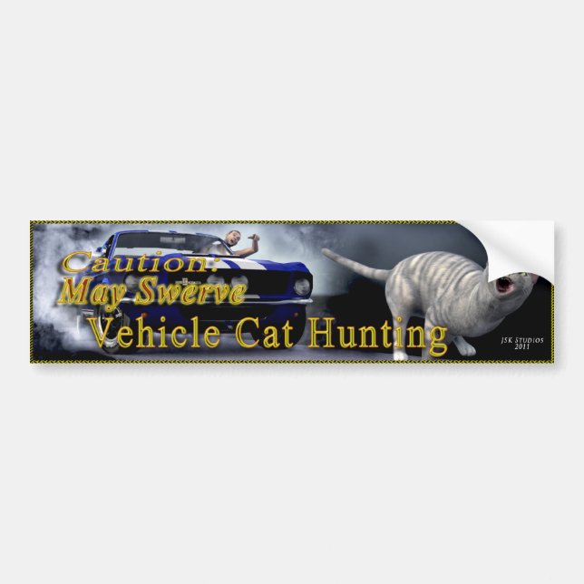 Fahrzeug-Katzen-Jagd Autoaufkleber (Vorne)