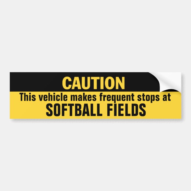 Fahrzeug macht oft Stöcke auf Softballfeldern Autoaufkleber (Vorne)