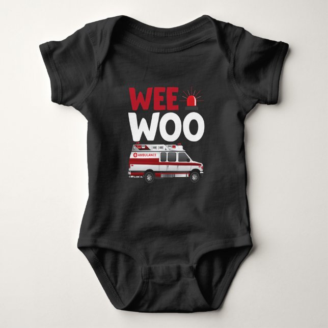Fahrzeug mit Ems für Erste-Hilfe-Rettungswagen Baby Strampler (Vorderseite)