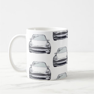Fahrzeug mit weißem Elektroantrieb Kaffeetasse