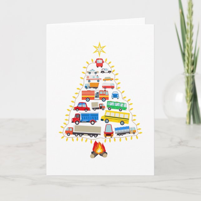 Fahrzeuge Weihnachtsbaumgeschenk, Fahrzeugkostüme Karte (Vorderseite)