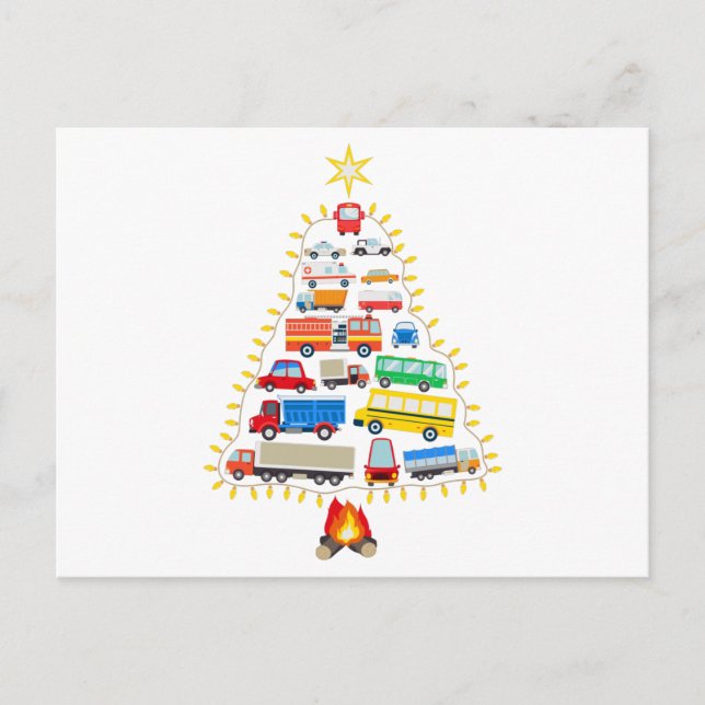 Fahrzeuge Weihnachtsbaumgeschenk, Fahrzeugkostüme Postkarte (Vorderseite)