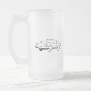 Fahrzeugillustration Mattglas Bierglas