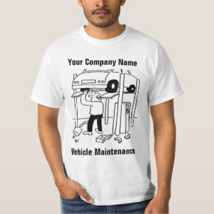 Fahrzeuginstandhaltungs-Cartoon-T-Shirt T-Shirt