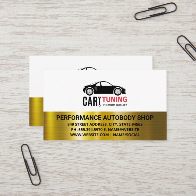 Fahrzeugoptimierung | Auto Shop Visitenkarte (Vorderseite/Rückseite Beispiel)