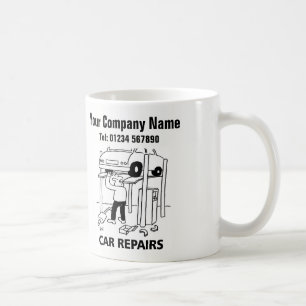 Fahrzeugreparaturen Cartoon Tasse