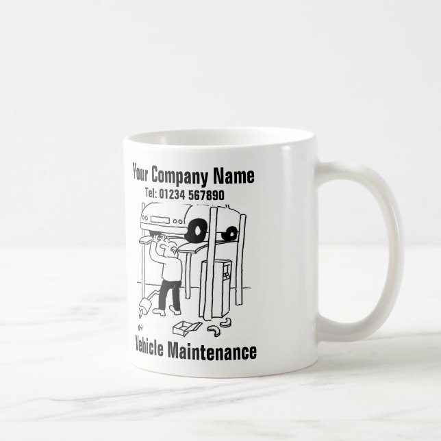 Fahrzeugwartung Funny Garage Kaffeetasse (Rechts)