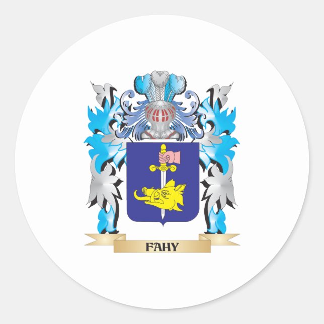 Fahy Coat of Arms - Familienwappen Runder Aufkleber (Vorderseite)