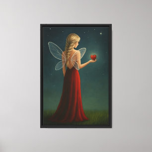 Faia in Red Holding Heart Leinwand Kunst, Dichtung