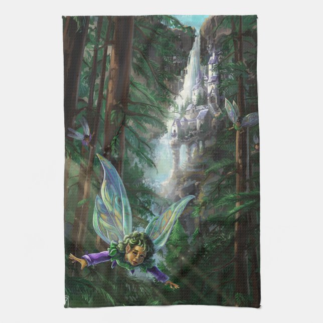 Faia und Burgen Fantasy Kunst, Dichtung und Musik Handtuch (Vertikal)