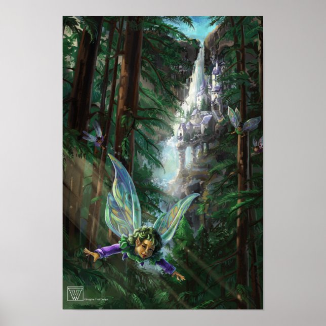 Faia und Burgen Fantasy Kunst, Dichtung und Musik Poster (Vorne)