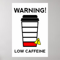 Faible caféine, Batterie basse, poster de café, dr