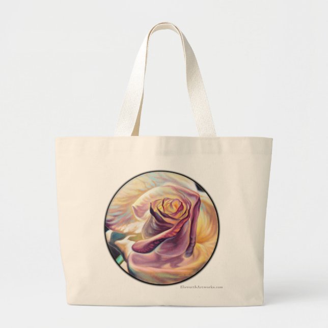 Faidholz und goldene glatte Rose Große Totttasche Jumbo Stoffbeutel (Vorne)