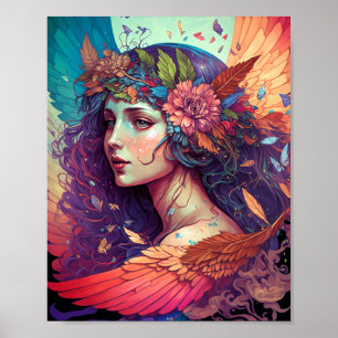 Faiful Fairy Angel Wings Fantasy Art Poster