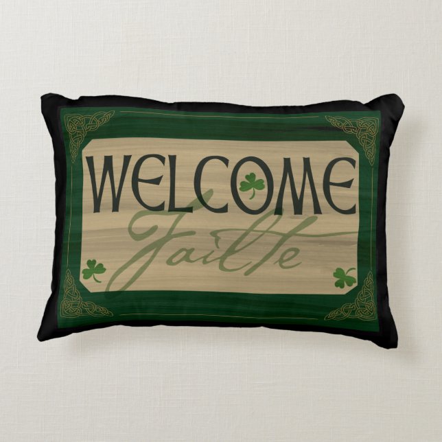 Failte, coussin bienvenu de décor d'Irlandais (Dos)