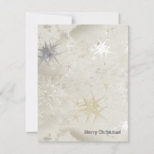 Faint Beige Grunge Stars' Groups Textile Weihnacht Feiertagskarte