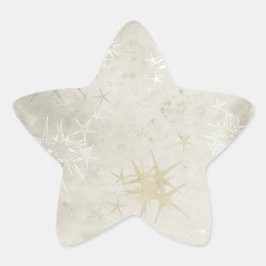Faint Beige Grunge Stars' Groups Textile Weihnacht Stern-Aufkleber