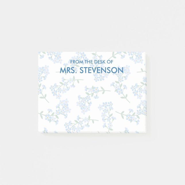 Faint Hübsch Vergiss mich nicht Blumenmuster Name  Post-it Klebezettel (Vorderseite)