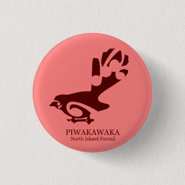 Faintail Neuseeland Aotearoa Bird Button (Vorderseite)