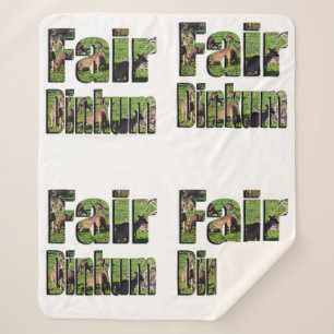 Fair Dinkum Australischer Slang-Wort Mit Kängurus, Sherpadecke