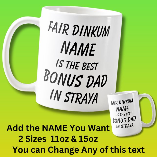 Fair Dinkum NAME BEST BONUS VATER Straya (Australi Kaffeetasse (Von Creator hochgeladen)