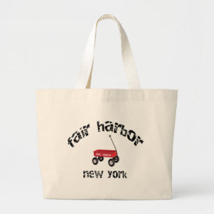 Fair Harbor Fire Island Rote Karre New York Strand Jumbo Stoffbeutel