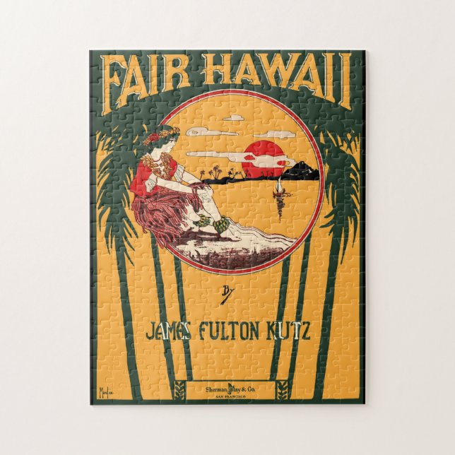 Fair Hawaii Vintag Sheet Music Cover (Vertikal)