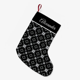 Fair Isle Floral Pattern Red Kleiner Weihnachtsstrumpf