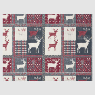 Fair Isle Knitted Patchwork Rustikaler Rentier ( Seidenpapier