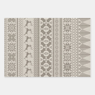Fair Isle Strick Sweater Geschenkpapier Set