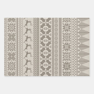 Fair Isle Strick Sweater Geschenkpapier Set