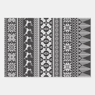 Fair Isle Strick Sweater Geschenkpapier Set