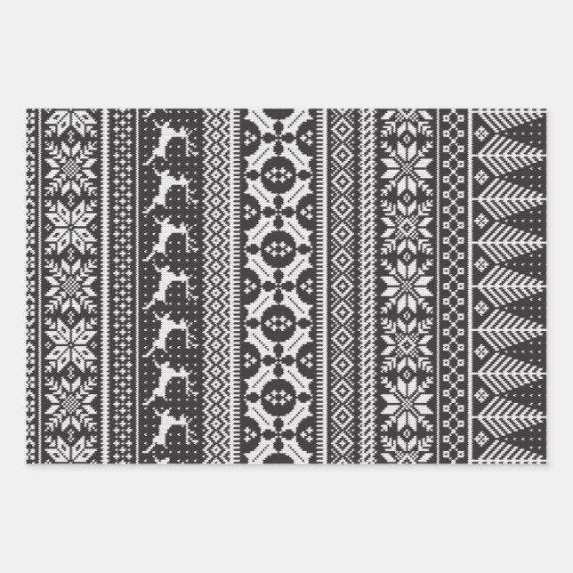 Fair Isle Strick Sweater Geschenkpapier Set (Vorderseite)