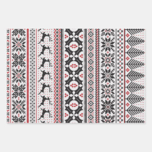 Fair Isle Strick Sweater Geschenkpapier Set
