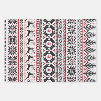 Fair Isle Strick Sweater Geschenkpapier Set