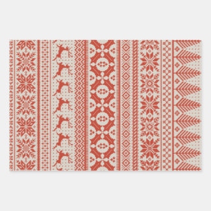 Fair Isle Strick Sweater Geschenkpapier Set