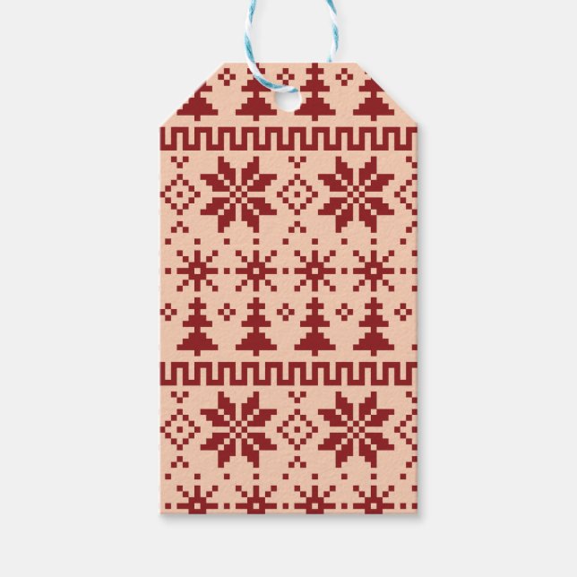 Fair Isle Weihnachten Geschenkanhänger (Vorderseite)
