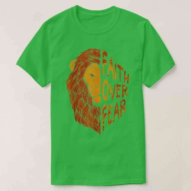 Fair Over Fear Christian Lion Judah Faith Christia T-Shirt (Design vorne)