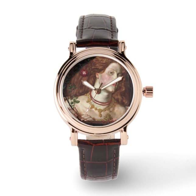 Fair Rosamund (Elegant & schöne Rotkopffrau) Armbanduhr (Vorderseite)