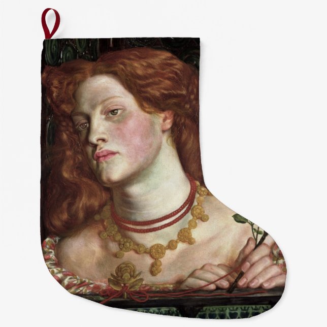 Fair Rosamund (Elegant & schöne Rotkopffrau) Großer Weihnachtsstrumpf (Vorderseite)
