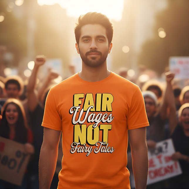 Fair Wages Not Fairy Tales Activist Statement T-Shirt (Von Creator hochgeladen)