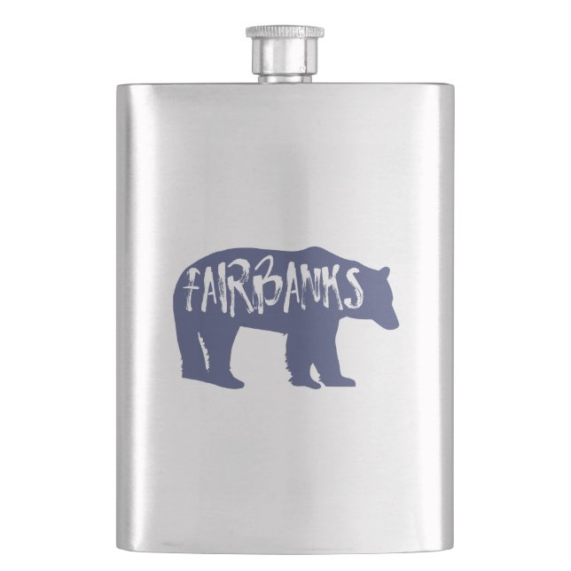 Fairbanks Alaska Bear Flachmann (Vorderseite)
